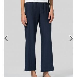 Vivid 1X LINEN RELAXED CROP PANTS Navy blue new with tags plus size NWT
